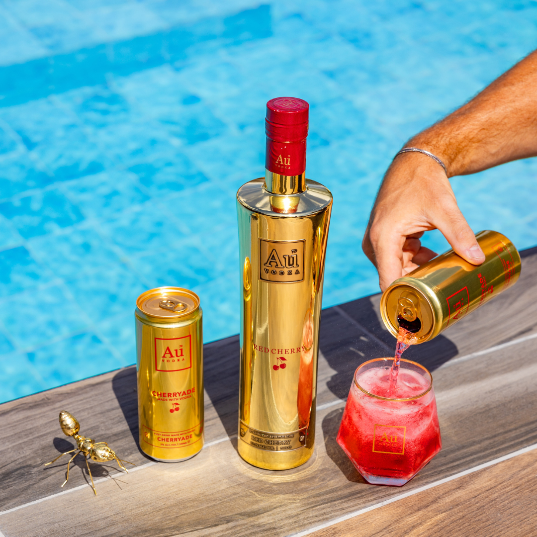 Au Vodka Red Cherry 70cl Bottle & 12 Cherryade Cans