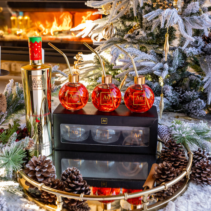 Au Vodka 70cl & Drinking Bauble Set