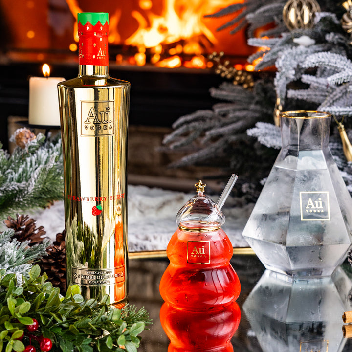 Au Vodka 70cl & Christmas Tree Glass